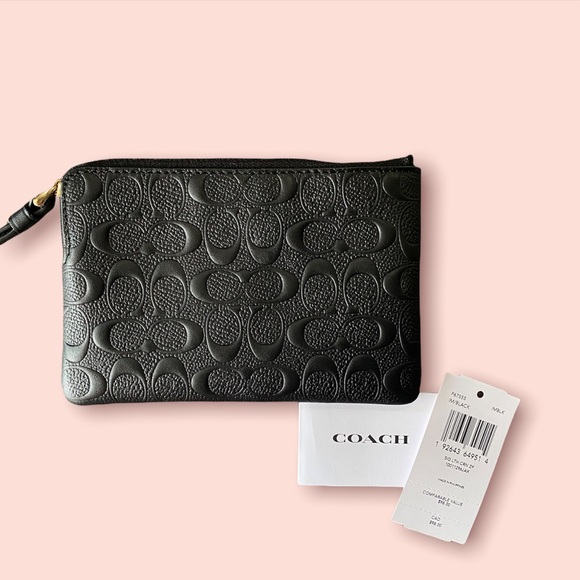 Coach Corner Zip Wristlet In Signature Leather - Picture 3 of 3